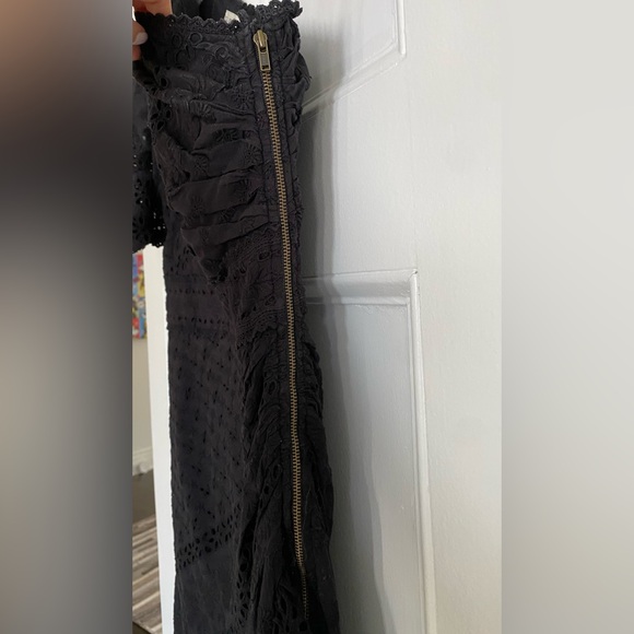 Ulla Johnson One-Shoulder Black Eyelet Lace Dress - Size 2 - Picture 6 of 16